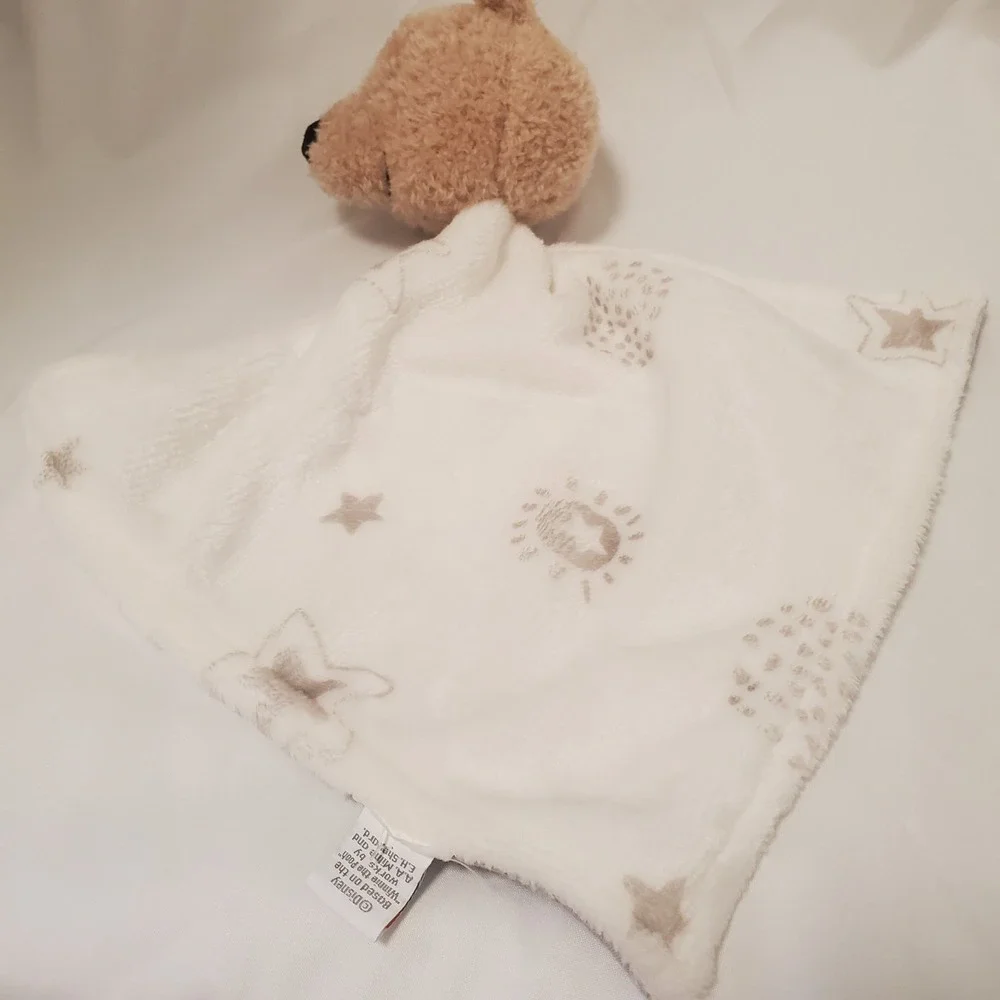 Lambs & Ivy Disney Baby WINNIE THE POOH Lovey White/Gray Security Blanket Stars